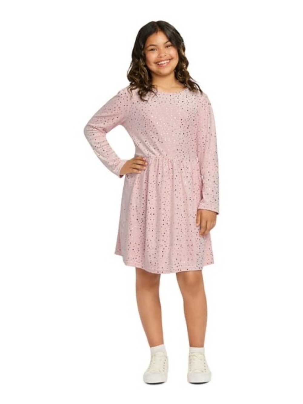 GAP Light Pink Eyelet Long Sleeve Dress Size Medium (7/8)
